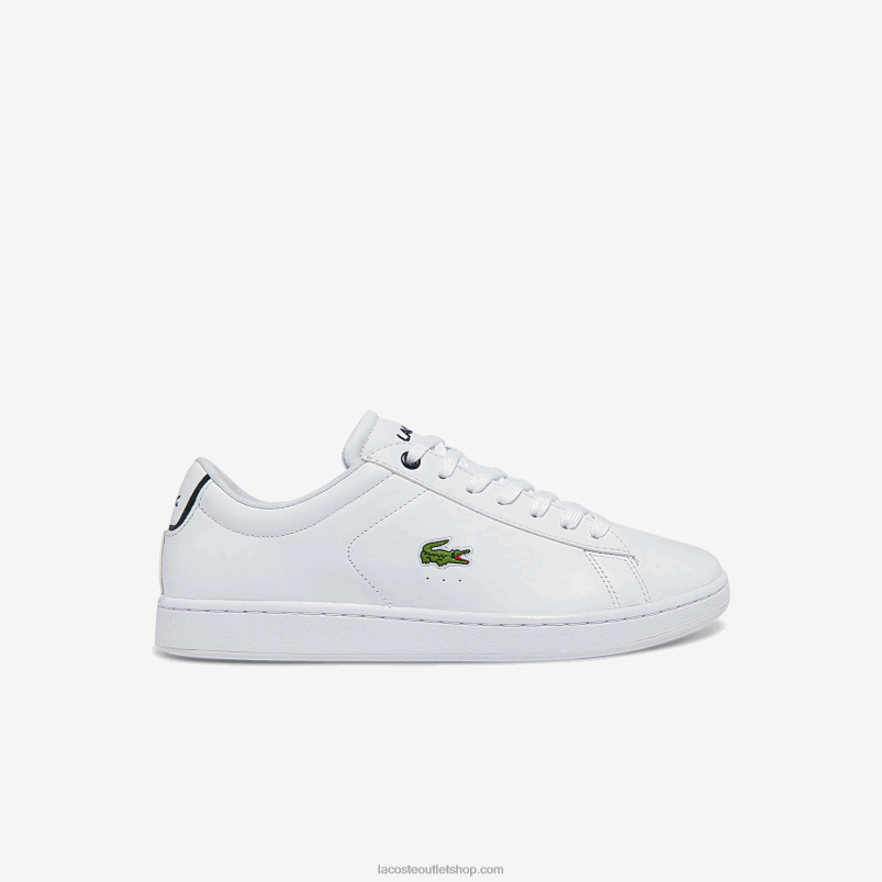 moški Lacoste bela in mornarsko modra 042 usnjene superge carnaby bl P20DL1815