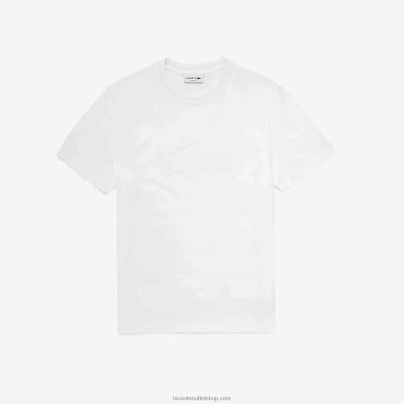 moški Lacoste bela 001 športna zračna majica s potiskom P20DL628