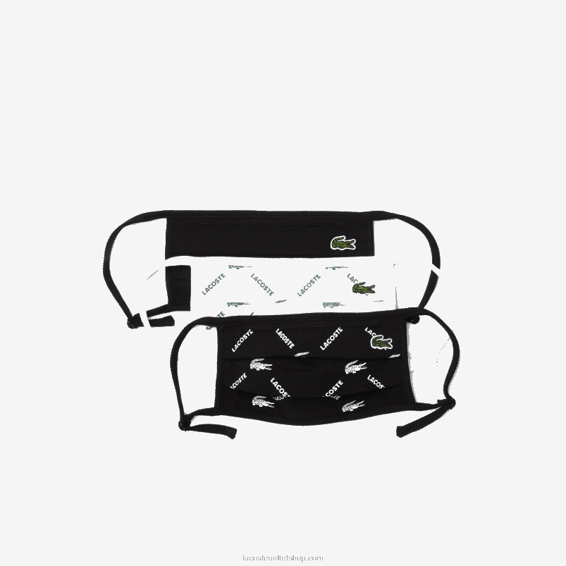 moški Lacoste črno zelena bela 299 l.12.12 nastavljive maske za zaščito obraza 3-pak P20DL2273
