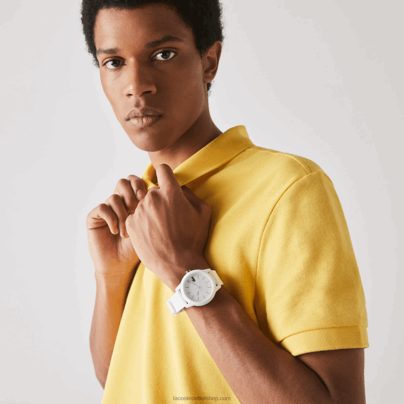 moški Lacoste bela 000 l.12.12 bela ura s silikonskim paščkom P20DL2333