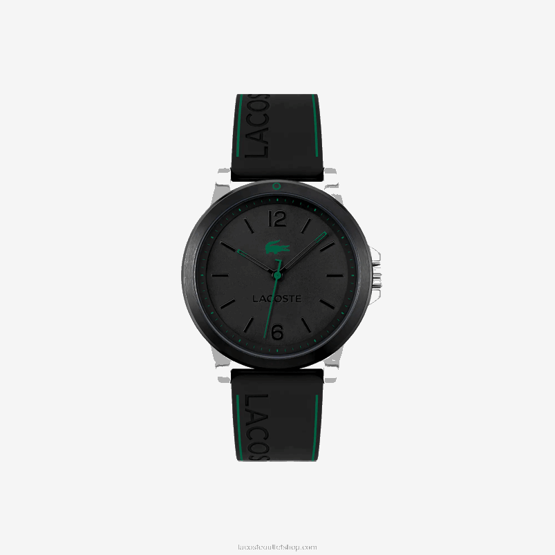 moški Lacoste črna 000 3-kračna črna silikonska ura Court P20DL2156