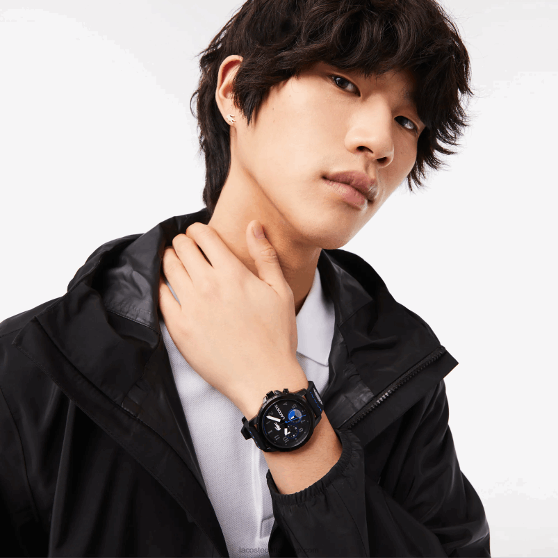 moški Lacoste črna 000 večnamenska črna silikonska ura endurance P20DL2199