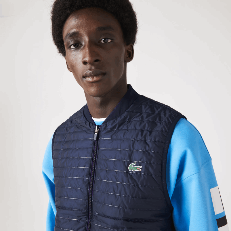 moški Lacoste vijolična mornarsko modra se3 športno podložen reverzibilni jopič P20DL386