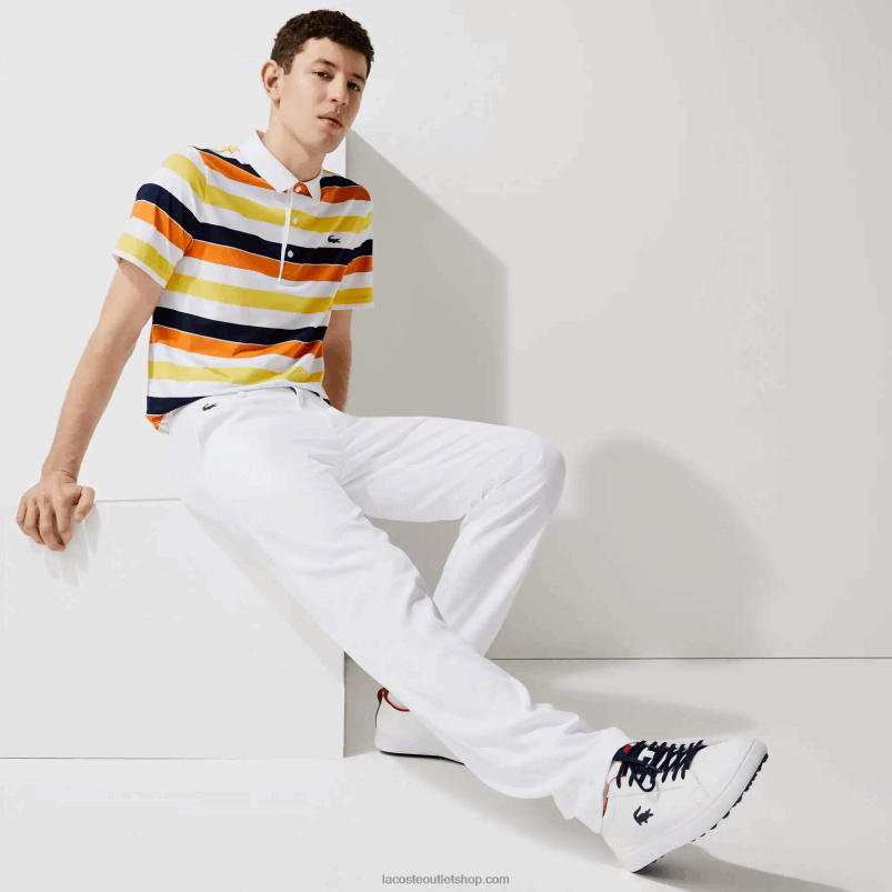 moški Lacoste bela 001 športne raztegljive golf chino hlače P20DL1641