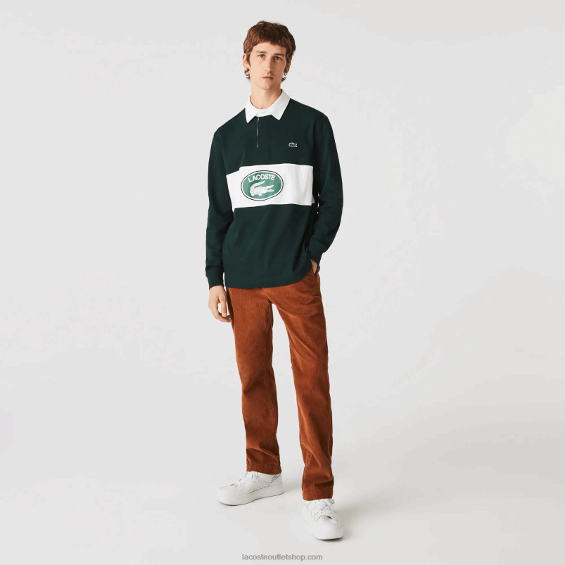 moški Lacoste rjava 3pb velvet hlače chinos ravnih krojev P20DL1583