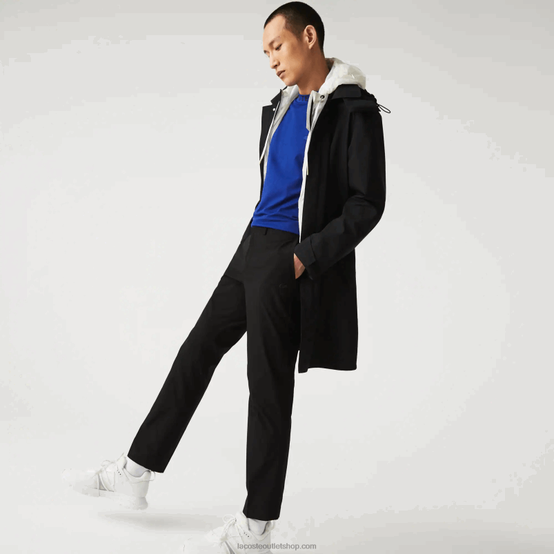 moški Lacoste črna 031 ozki lahki vodoodporni chinos hlače P20DL1588