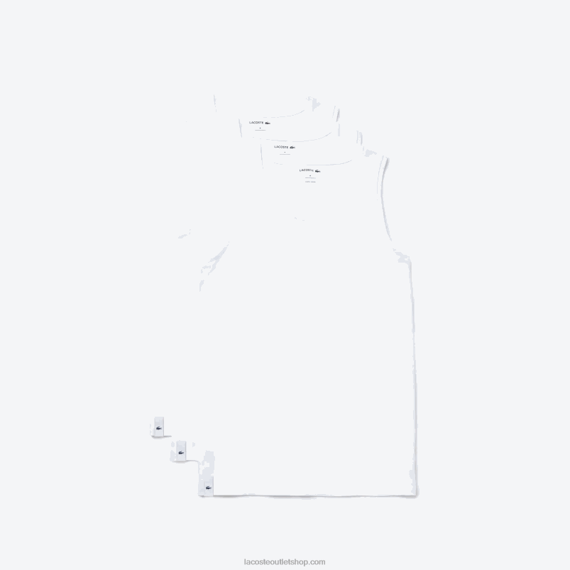 moški Lacoste bela 001 bombažni brezrokavnik 3 kom P20DL1360