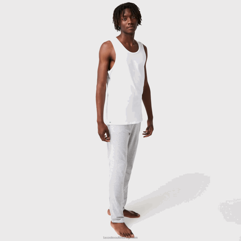 moški Lacoste bela 001 bombažni brezrokavnik 3 kom P20DL1360