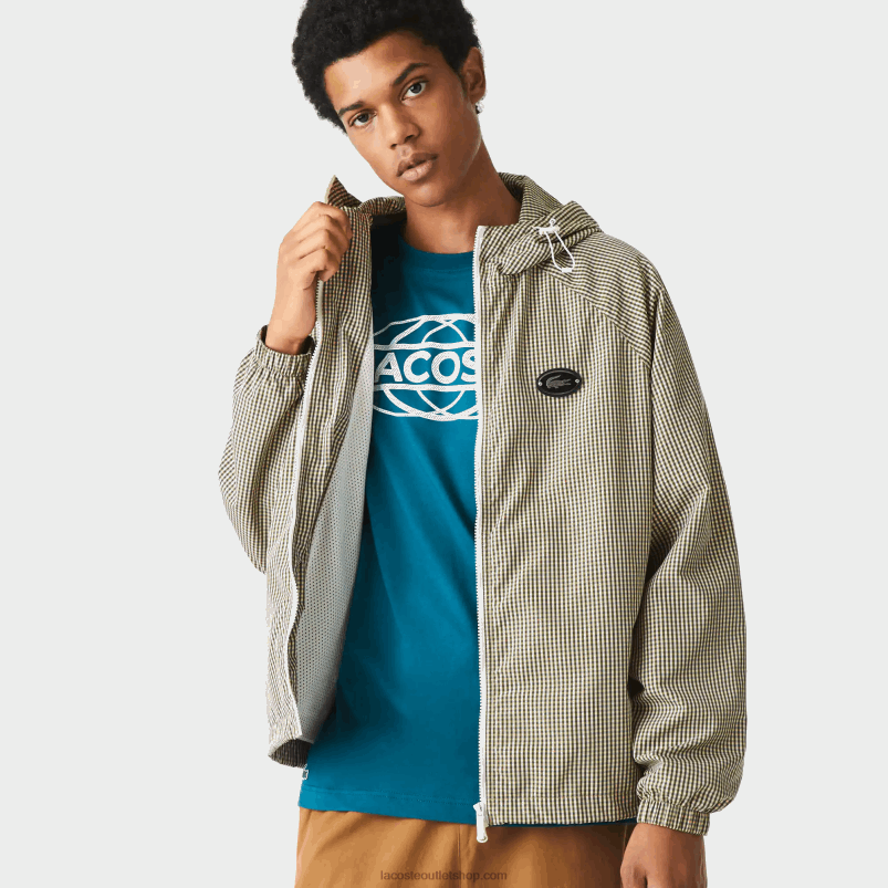 moški Lacoste bež mornarsko bela kaki zelena 87e keper jakna s kapuco P20DL1232