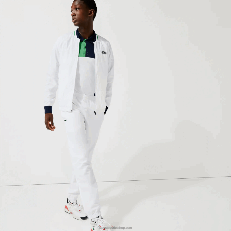 moški Lacoste belo mornarsko modro belo zeleno gqe športna lahka vodoodporna jakna P20DL1321