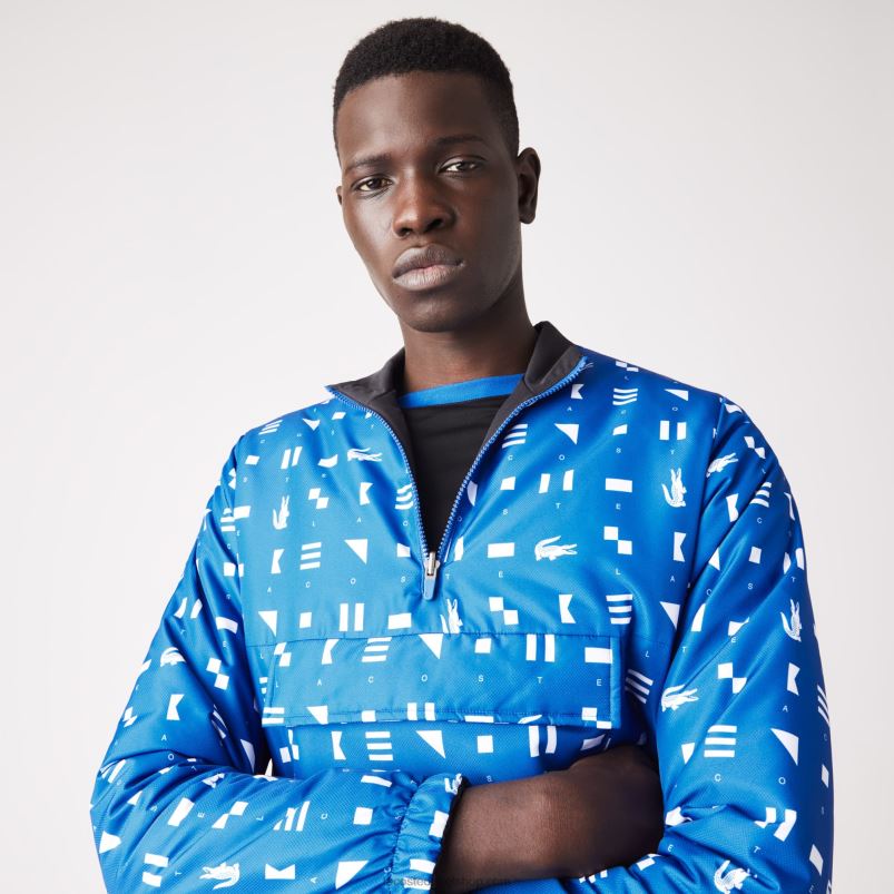 moški Lacoste belo črno modro sbm vodoodbojna športna vodoodbojna teniška jakna P20DL1236