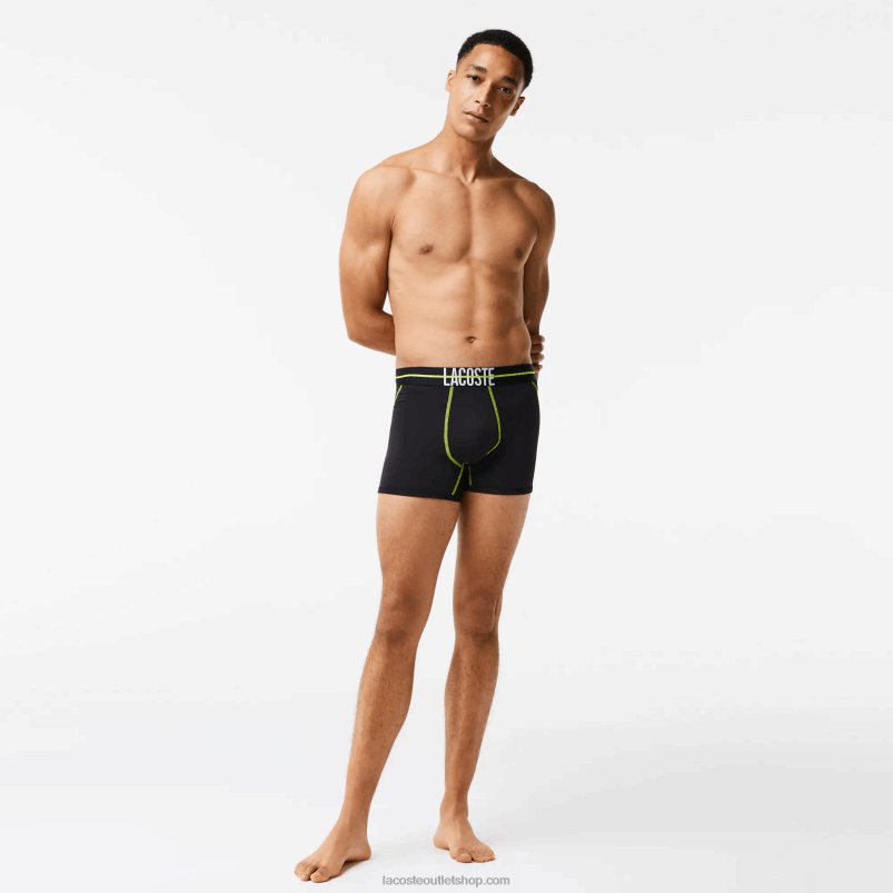 moški Lacoste črno rumena 9y2 prtljažnik iz brezšivnega jerseyja P20DL1492