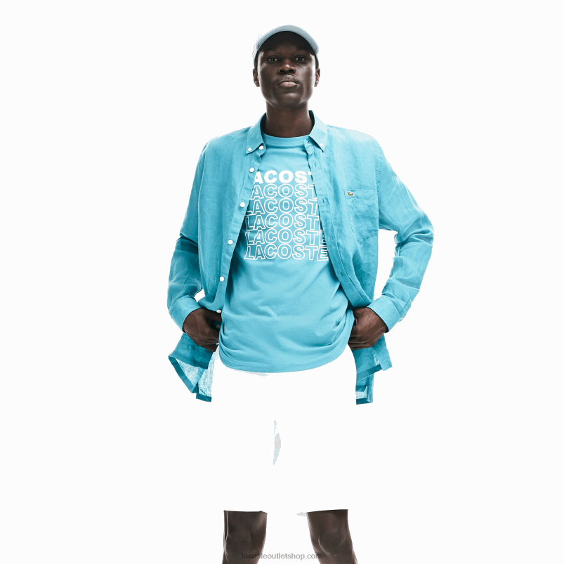 moški Lacoste bela 001 običajne bombažne bermuda kratke hlače iz gabardina P20DL1618