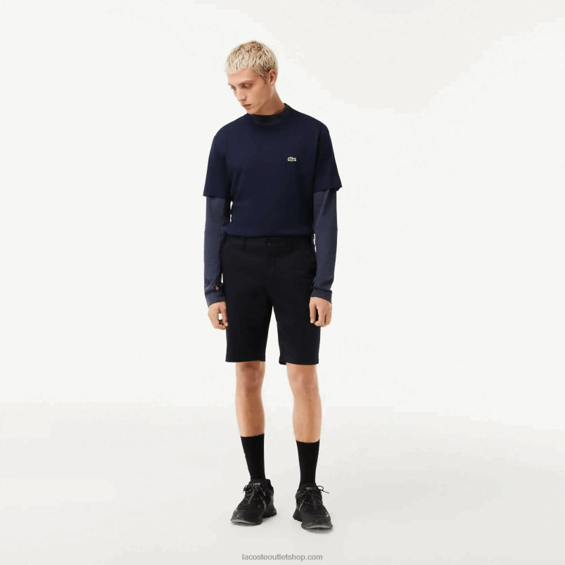 moški Lacoste mornarsko modra hde bermuda kratke hlače slim fit iz raztegljivega bombaža P20DL454