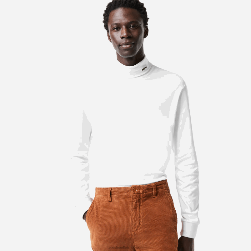 moški Lacoste bela 001 majica s kratkimi rokavi iz organskega bombaža P20DL803