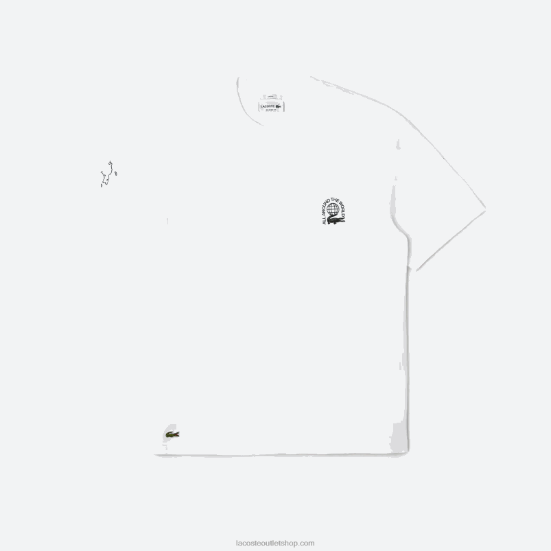 moški Lacoste bela 001 majica s kratkimi rokavi iz organskega bombaža sproščenega kroja P20DL224