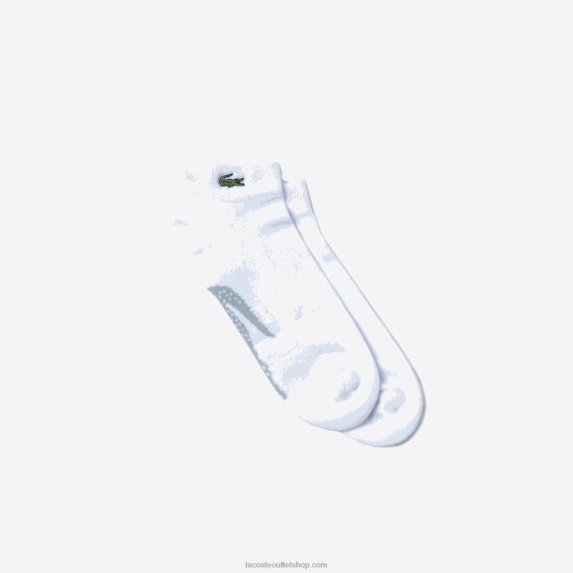 moški Lacoste bela siva chine g8k nizke športne raztegljive bombažne nogavice P20DL1678