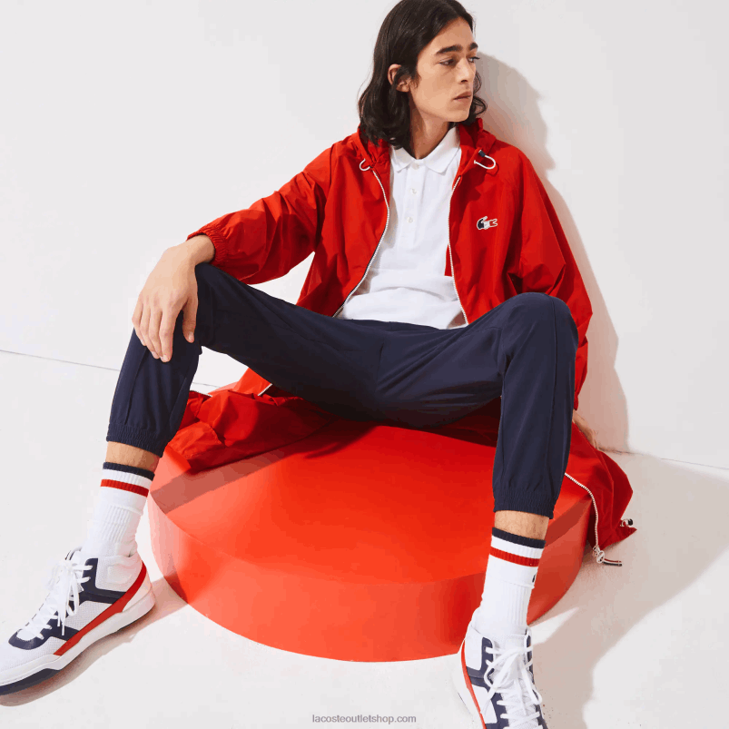 moški Lacoste rdeča bela mornarsko modra yy2 francoski športni zložljivi dežni plašč Sporting Spirit Edition P20DL1295