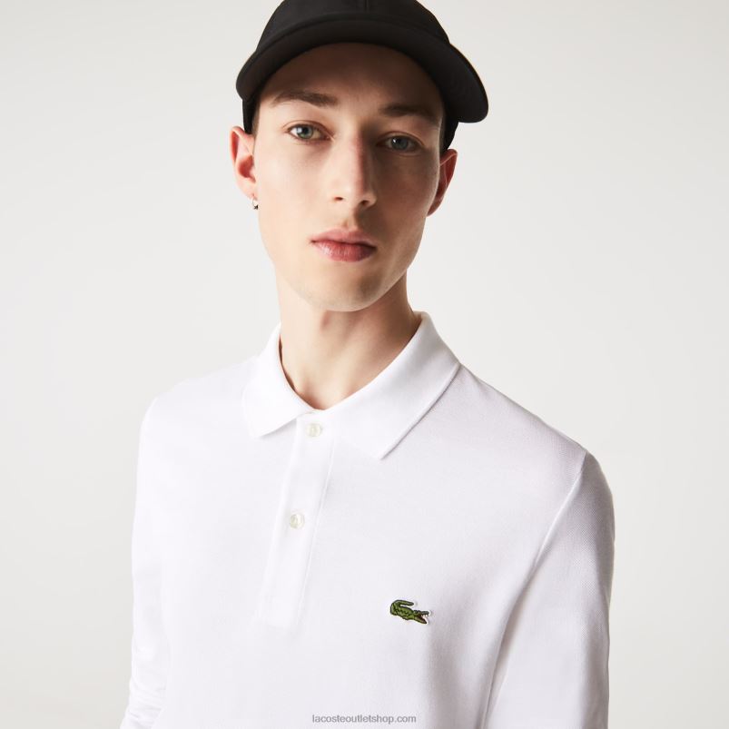 moški Lacoste bela 001 slim fit petit pique polo P20DL686