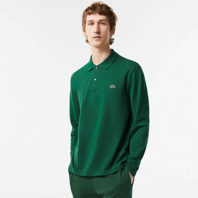 moški Lacoste zelena 132 original l.12.12 polo majica z dolgimi rokavi P20DL746