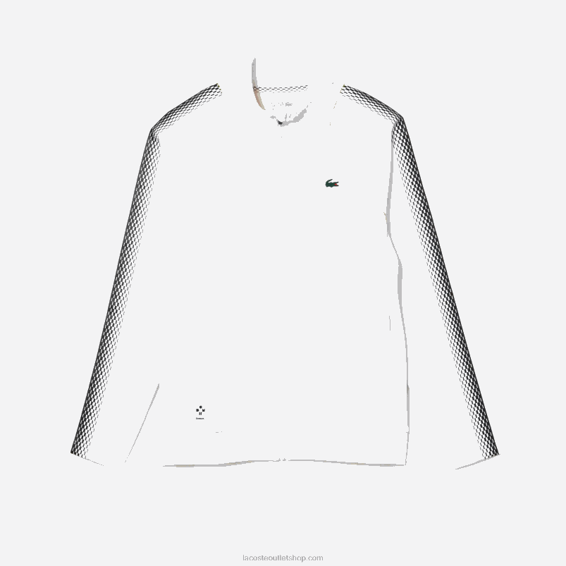 moški Lacoste bel rumen wui tenis x daniil medvedev pulover z zadrgo P20DL311