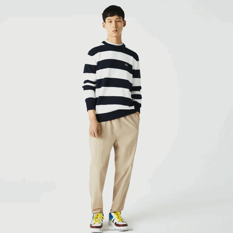 moški Lacoste bež c5u vodoodporne hlače trenirke P20DL1118