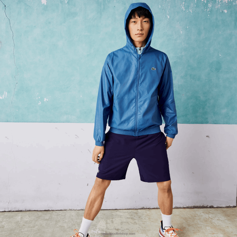 moški Lacoste modro bela q6t šport novak djokovic vodoodbojna vetrovka P20DL1298