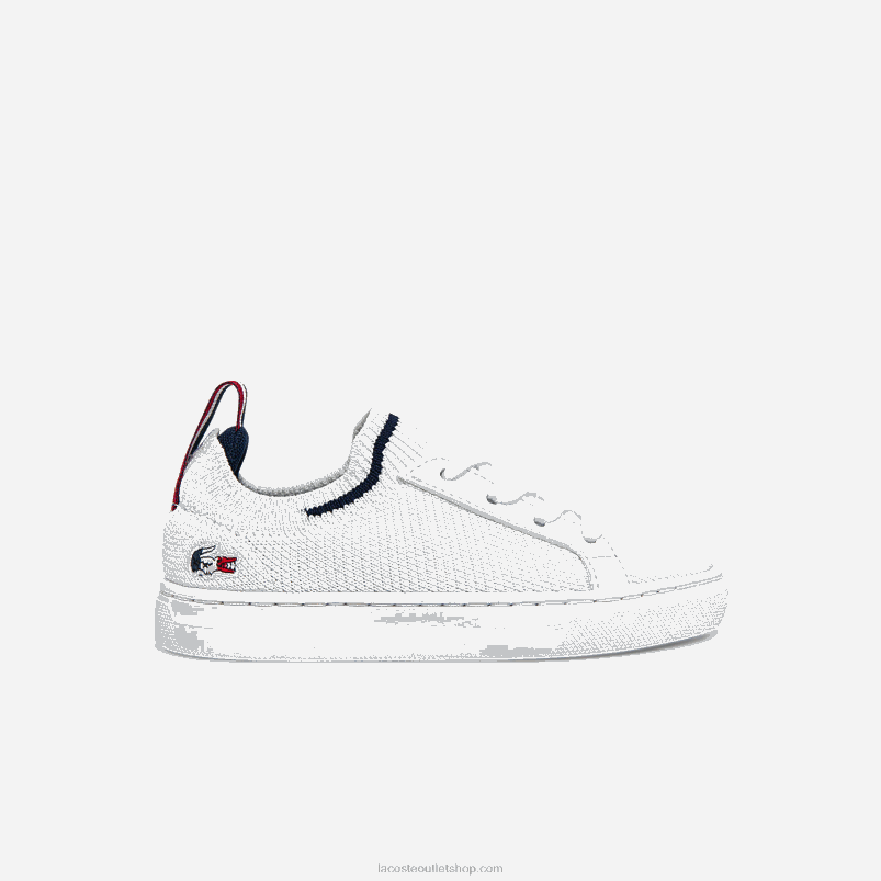 dojenčki Lacoste bela/mornarsko rdeča 407 tekstilne tribarvne superge la piquee P20DL2994