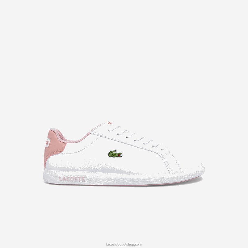 mladinci Lacoste bela in svetlo roza 1y9 maturantske sintetične superge P20DL3330