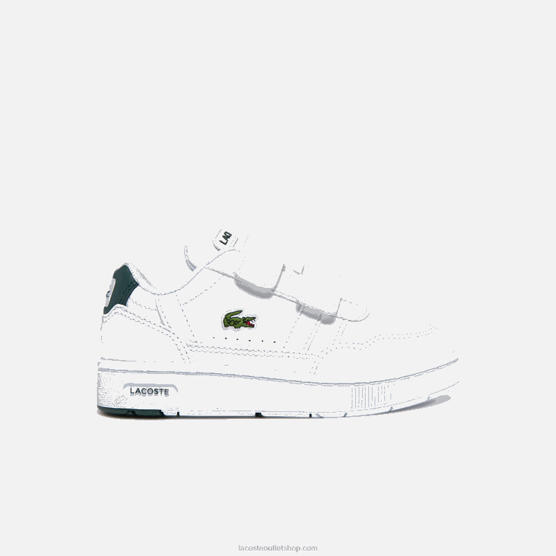 dojenčki Lacoste bela in temno zelena 1r5 t-clip sintetične superge P20DL2942