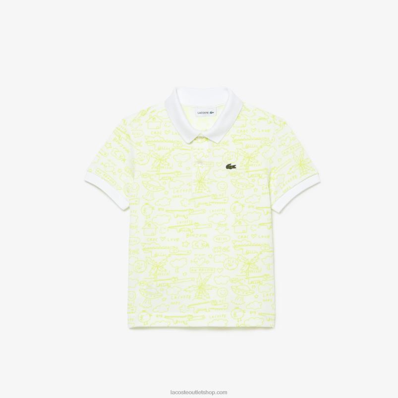 otroci Lacoste bela 001 petit pique polo iz organskega bombaža P20DL2957