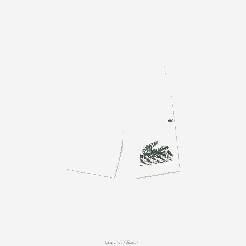 fantje Lacoste bela 70v kratke hlače s kontrastnim tiskom P20DL3072