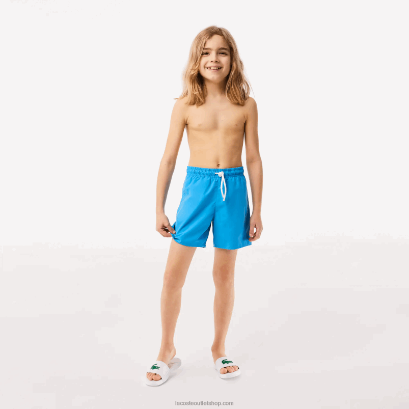 fantje Lacoste modro zelena wii hitro sušeče enobarvne kopalne hlače P20DL3103