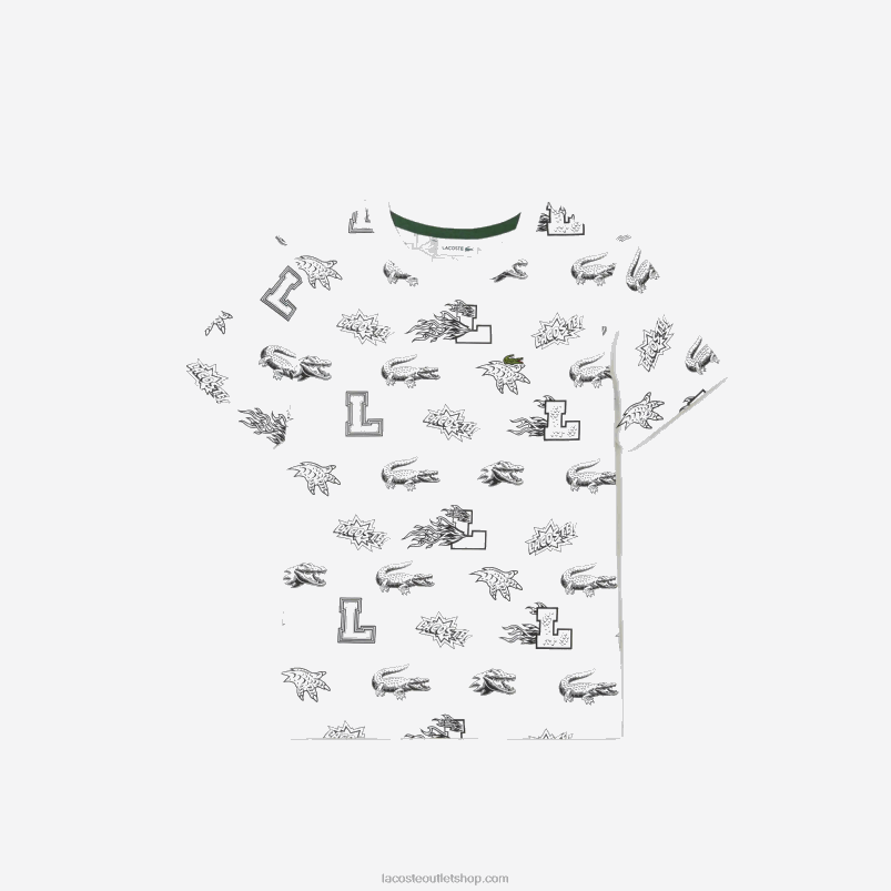 otroci Lacoste bela 001 majica s kratkimi rokavi iz organskega bombaža po meri P20DL3136