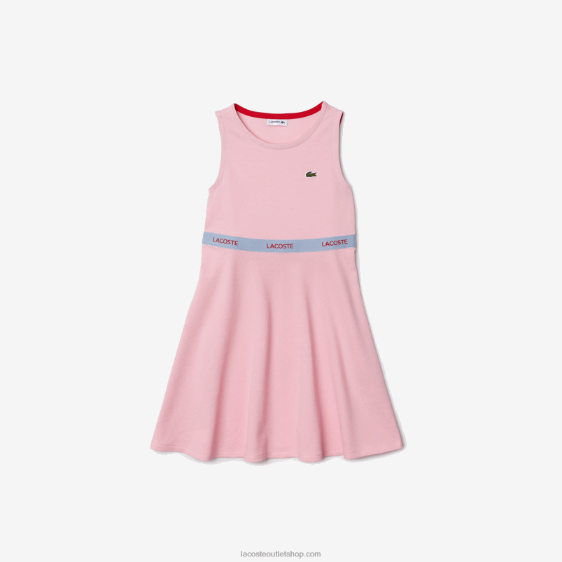 dekleta Lacoste roza rdeč dud majica brez rokavov iz organskega bombaža z blagovno znamko P20DL3285