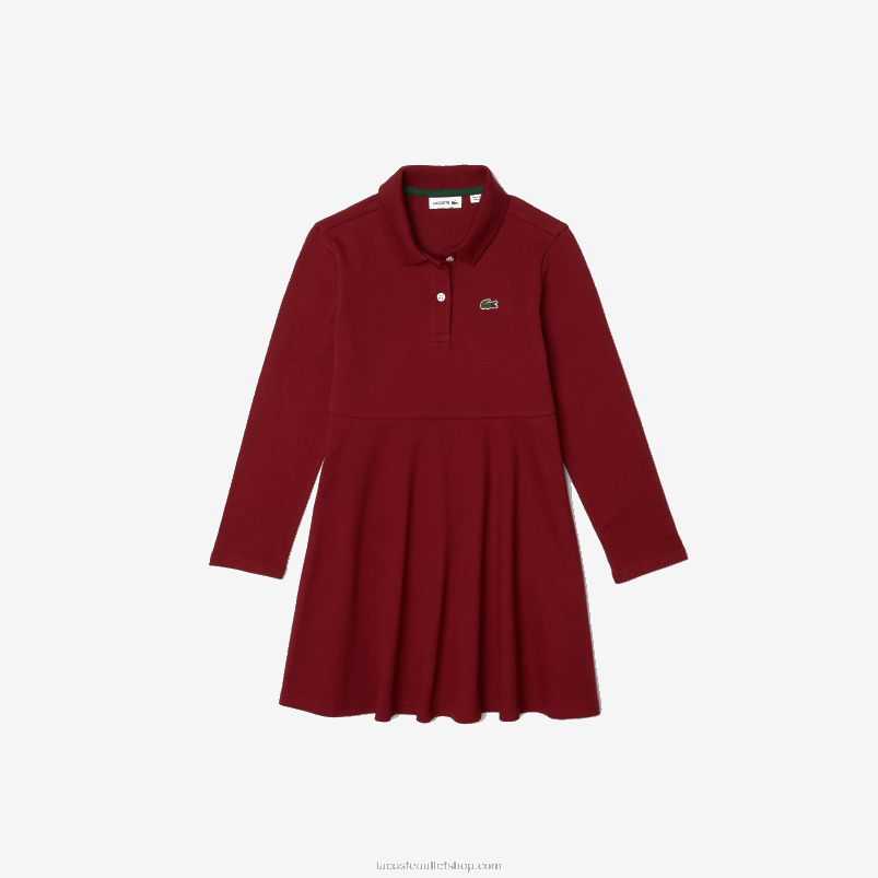 dekleta Lacoste bordo ypw pikantna polo obleka P20DL3281