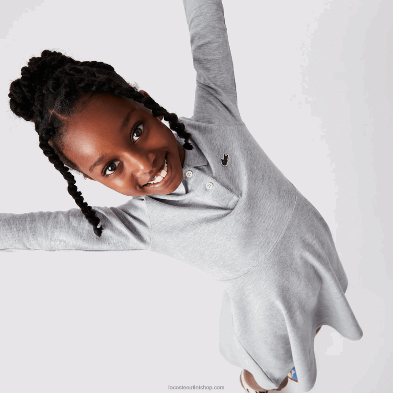 dekleta Lacoste sivi chine cca pikantna polo obleka P20DL3282