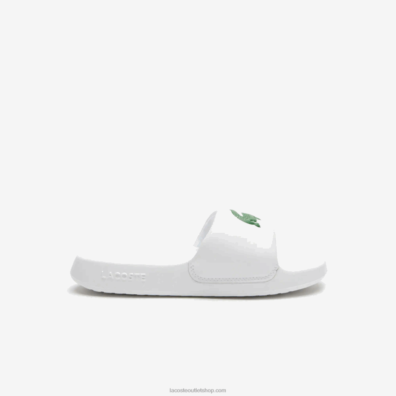 ženske Lacoste belo/zelena 082 croco 1.0 sintetični diapozitivi P20DL2685