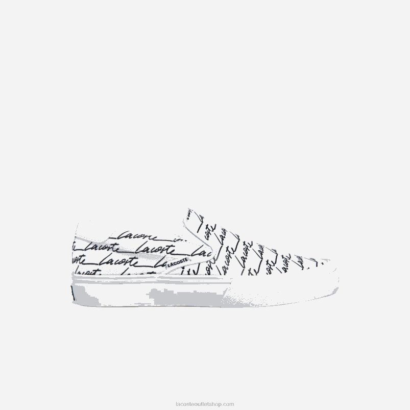 ženske Lacoste bela in umazano bela 65t jopica s potiskom na platnu P20DL2707