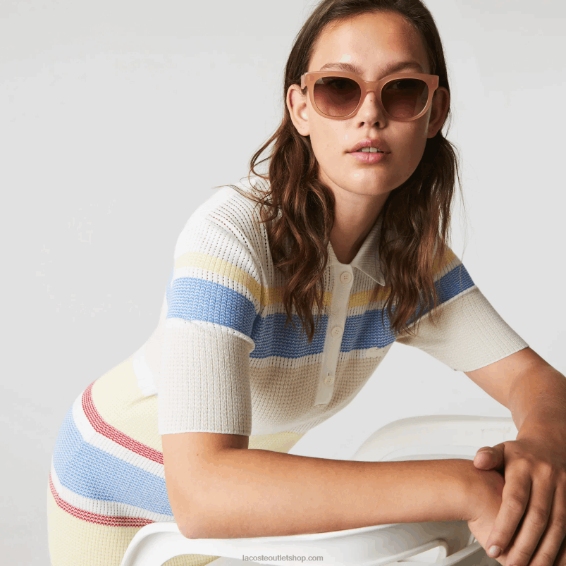 ženske Lacoste vrtnica 662 ovalna sončna očala iz acetata iz kroko kože P20DL2919