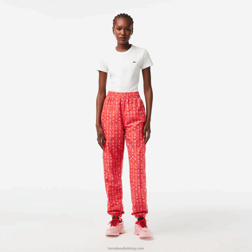 ženske Lacoste oranžna rdeča roza zi1 trenirke s potiskom logotipa P20DL2396