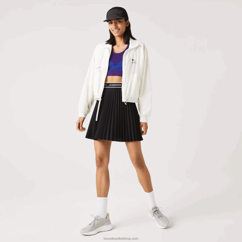 ženske Lacoste bela 70v mrežasto podložena najlonska jakna P20DL2626