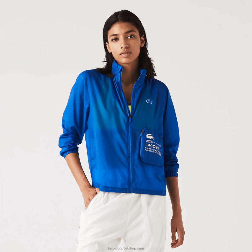 ženske Lacoste modra k1q športna vodoodbojna jakna P20DL2618