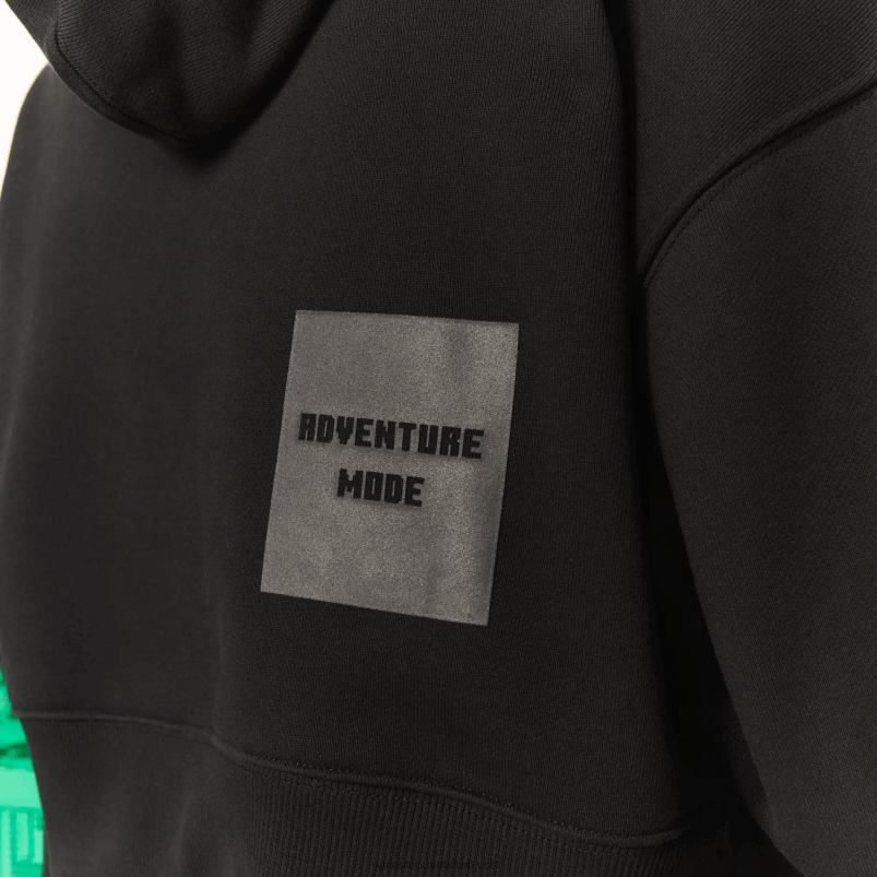 ženskečrna 031 Ogromen pulover s kapuco iz flisa lacoste x minecraft P20DL2585