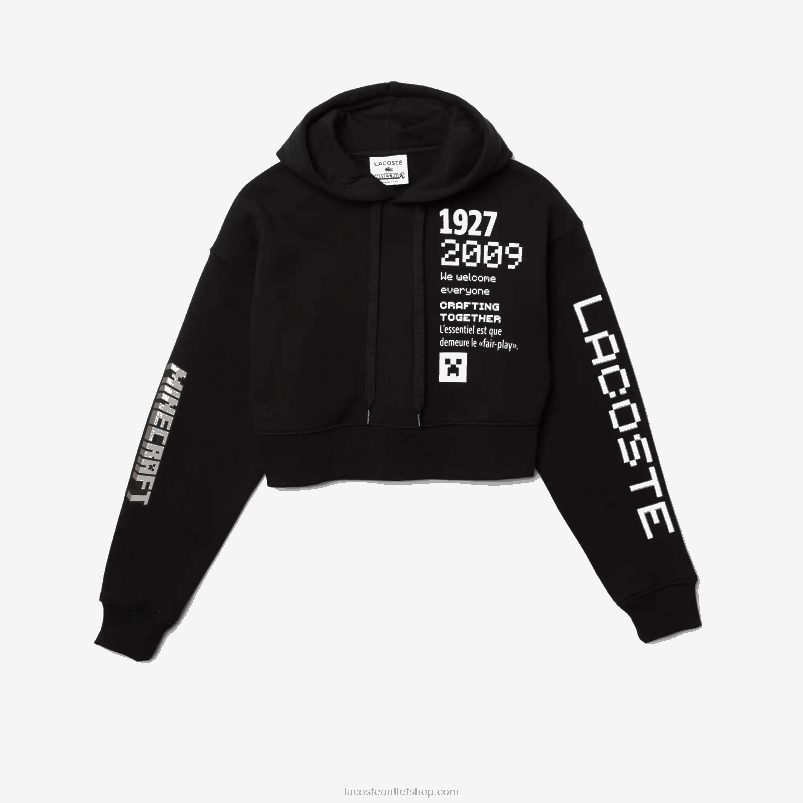 ženskečrna 031 Ogromen pulover s kapuco iz flisa lacoste x minecraft P20DL2585