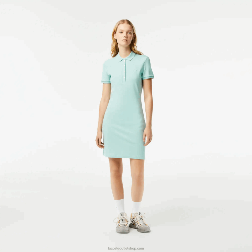 ženske Lacoste mint lgf polo obleka iz raztegljivega bombaža P20DL2368