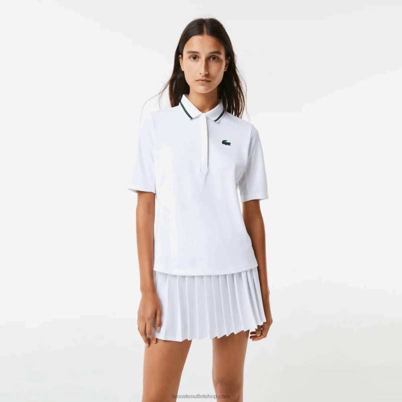 ženske Lacoste belo zelena pb4 športni termoregulacijski pique tenis polo P20DL2461