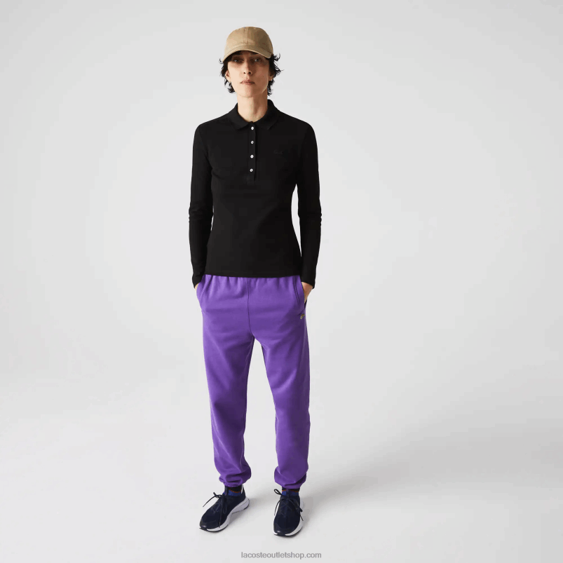 ženske Lacoste črna 031 raztegljiva polo majica slim fit P20DL2478