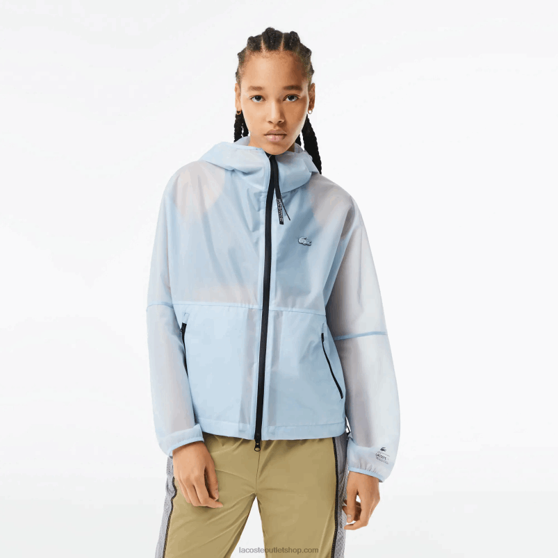 ženske Lacoste modra muha prozorna vetrovka P20DL2433